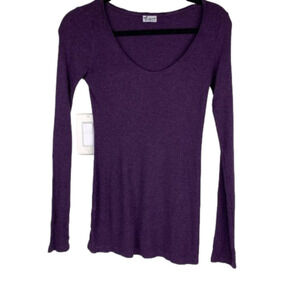 THYME Purple Ribbed Knit Maternity Top XXS